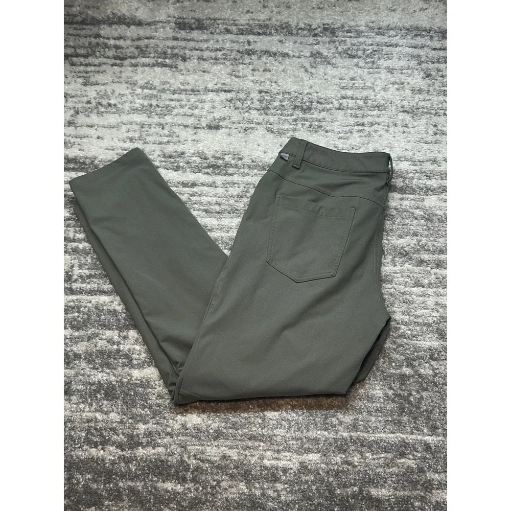 Lululemon Commission Pant Men 32 Green Slim Fit Warpstreme Chino Trousers